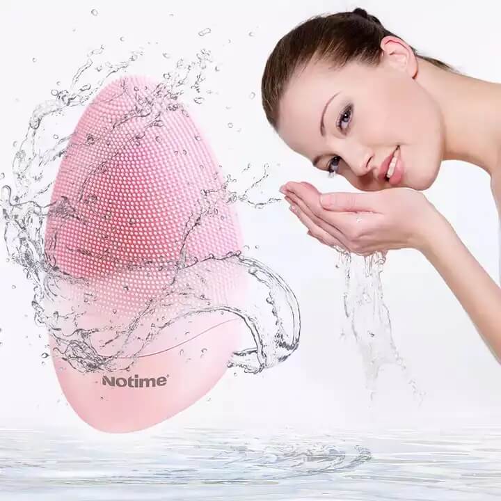 SKB-1811 Uso Dom&eacute;stico Imperme&aacute;vel El&eacute;trica Warm Up Vibration Soft Silicone Facial Cleansing Brush 