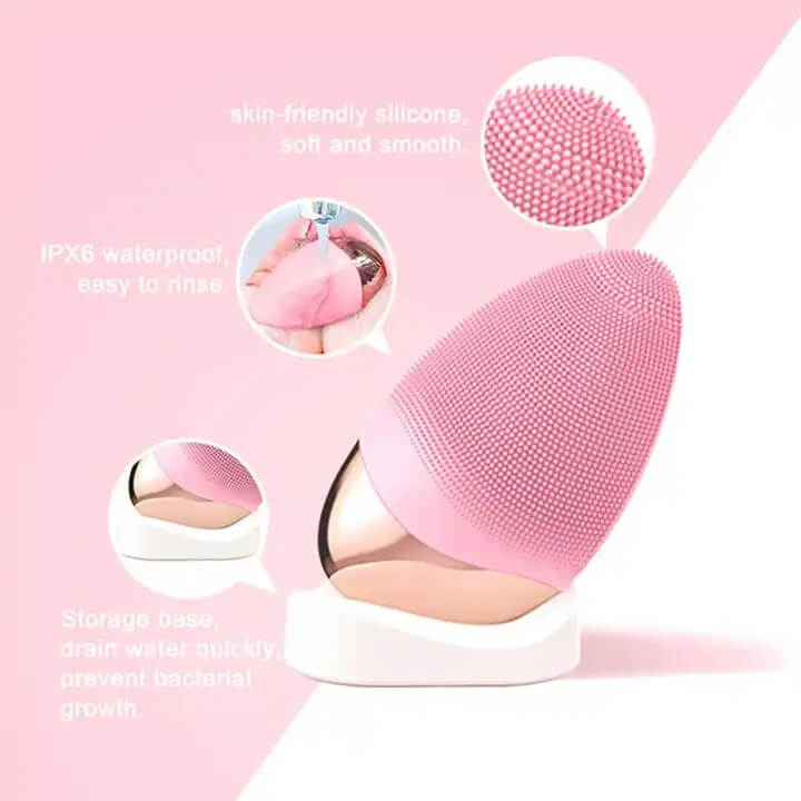 SKB-1811C &Agrave; Prova D' &Aacute;gua USB Vibrar Esfoliar Sonic Electric Facial Face Silicone Brush Cleansing Device 