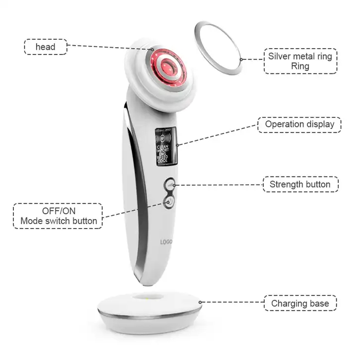 SKB-1703 Port&aacute;til rf face lifting rejuvenescimento da pele EMS massagem facial LED photon beauty device 