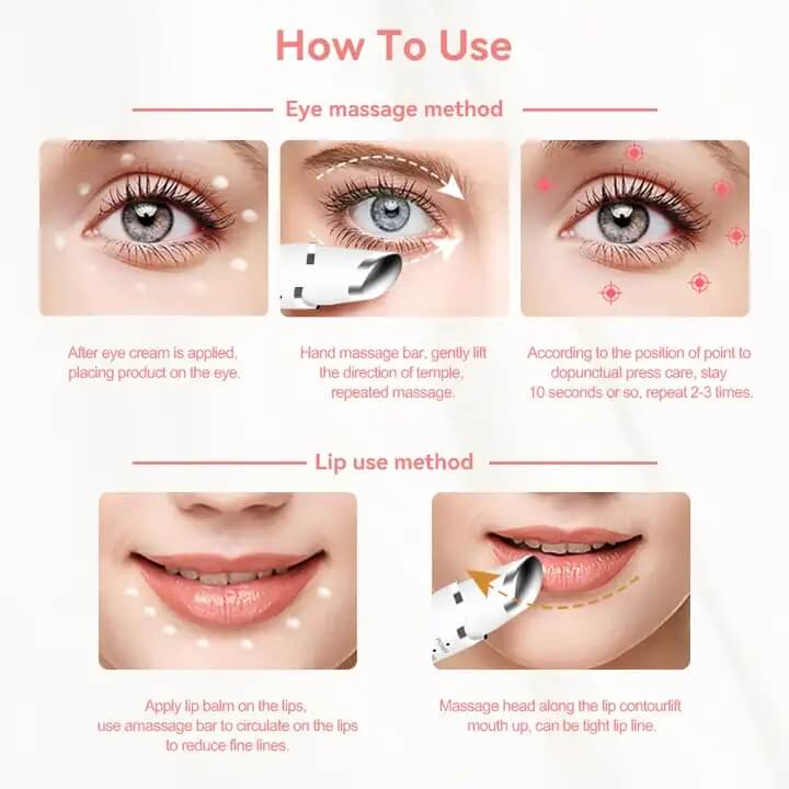 SKB-1603 Eye Care C&iacute;rculos escuros Remover M&aacute;quina Lip Eye Massager Pen Anti-Rugas Eye Beauty Device 