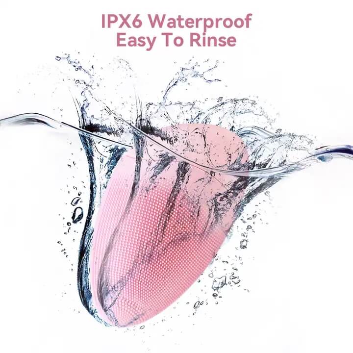 SKB-1811 Uso Dom&eacute;stico Imperme&aacute;vel El&eacute;trica Warm Up Vibration Soft Silicone Facial Cleansing Brush 