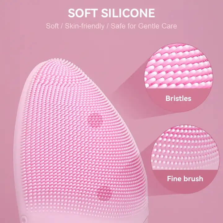 SKB-1811 Uso Dom&eacute;stico Imperme&aacute;vel El&eacute;trica Warm Up Vibration Soft Silicone Facial Cleansing Brush 